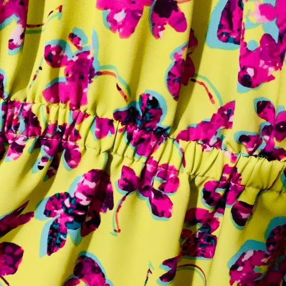 Daisy Fuentes Floral High Low Dress Large - Picture 4 of 4